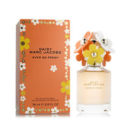 Daisy Marc Jacobs Ever So Fresh Eau de Parfum bottle and its orange floral-patterned box, displayed on a clean white background.