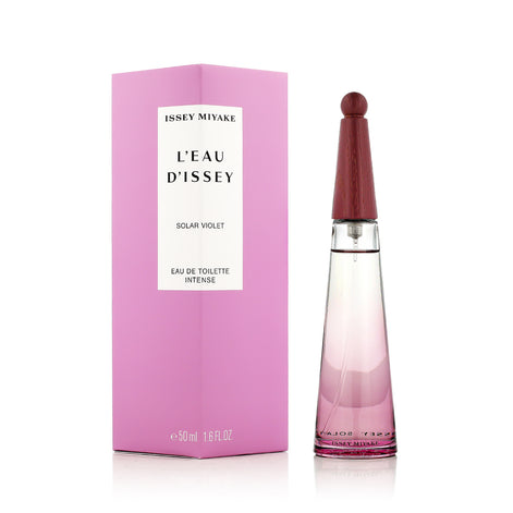Issey Miyake L'Eau d'Issey Solar Violet perfume bottle and packaging on a white background