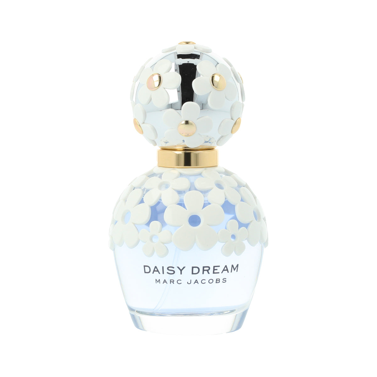 Marc Jacobs Daisy Dream perfume bottle with floral design on a white background