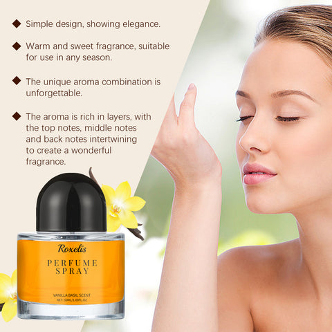 Parfum Roxelis Vanilla Basil pentru Femei – Aromă Delicată și Elegantă de Vanilie cu Busuioc