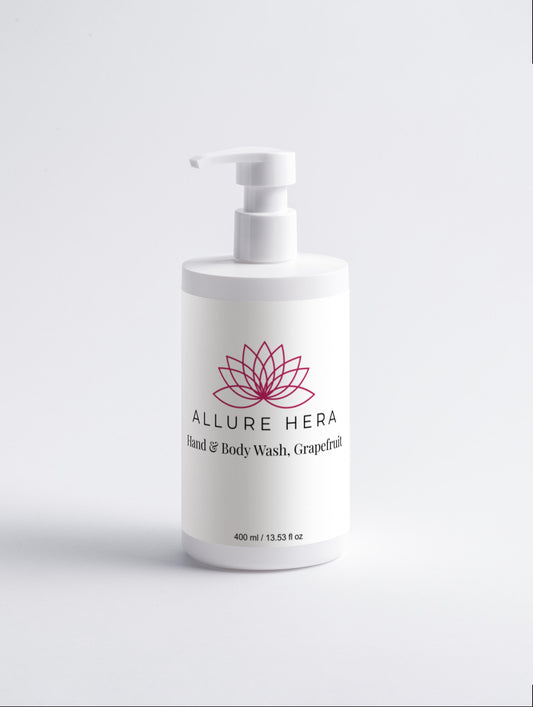 Hand and body wash with grapefruit, 400 ml, vegan formula for gentle cleansing and hydration.