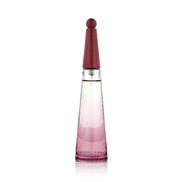 Perfume bottle with pink gradient design on a white background