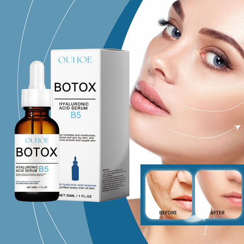 Serul cu acid hialuronic OUHOE B5 hidratează și hrănește pielea feței