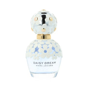 Marc Jacobs Daisy Dream perfume bottle with floral design on a white background