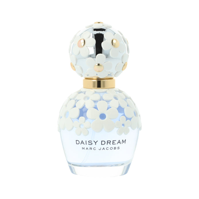 Marc Jacobs Daisy Dream perfume bottle with floral design on a white background