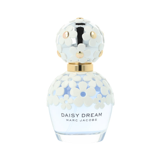 Marc Jacobs Daisy Dream perfume bottle with floral design on a white background