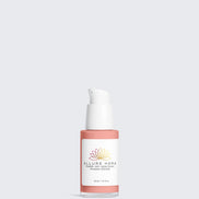 Skincare bottle with 'Allure Hera' label on a light gray background