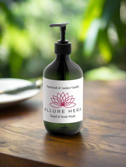 Allure Hera hand and body wash bottle on a white background