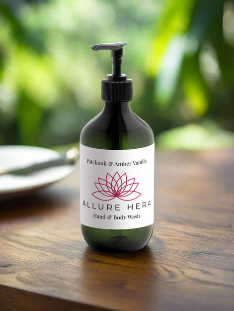 Allure Hera hand and body wash bottle on a white background