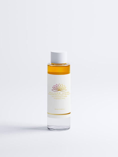 Bottle of Declure Herb skincare product on a white background
