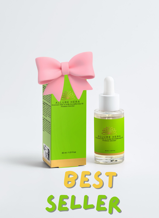 Nature Hera skincare product with green box and bottle on a white background, featuring a pink bow.