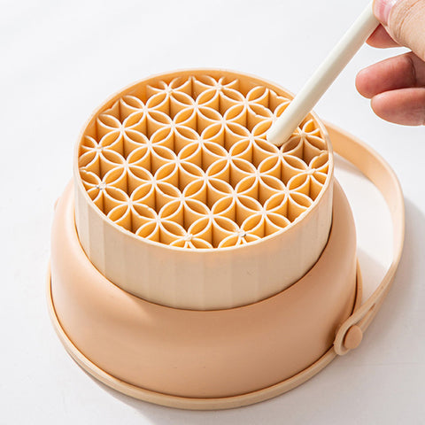 Bol de curățare perie de machiaj, instrument de curățare a ouălor, set de depozitare, perie, pudră, curățare uscată, raft de uscare din silicon