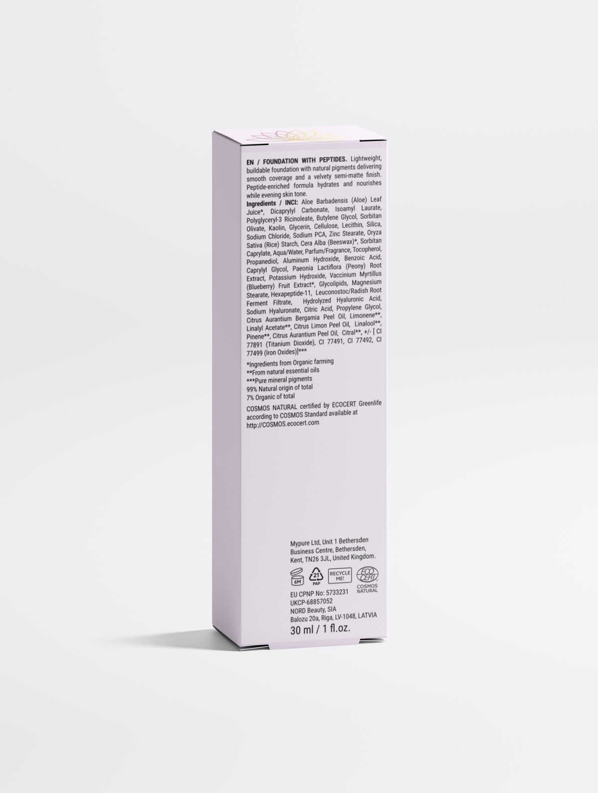 Fond de ten ALLURE HERA cu peptide, 10 Light Warm, 30 ml